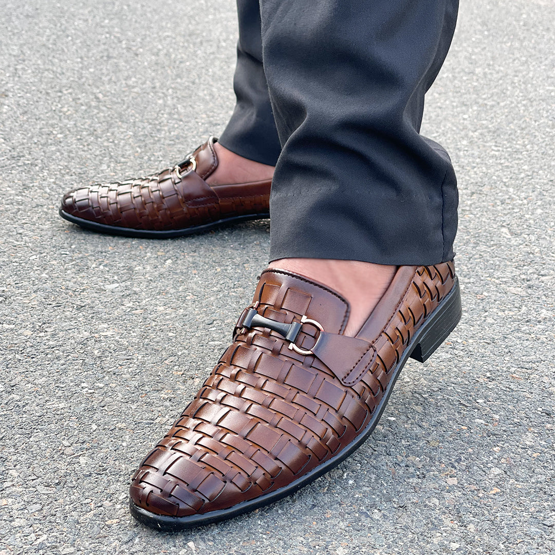 Hedgez Handmade Brown Woven Miz Shoe - 462 WL