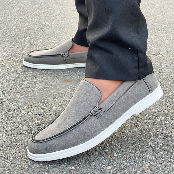 Hedgez Handmade Gray Loropiana Suede Shoe - 441