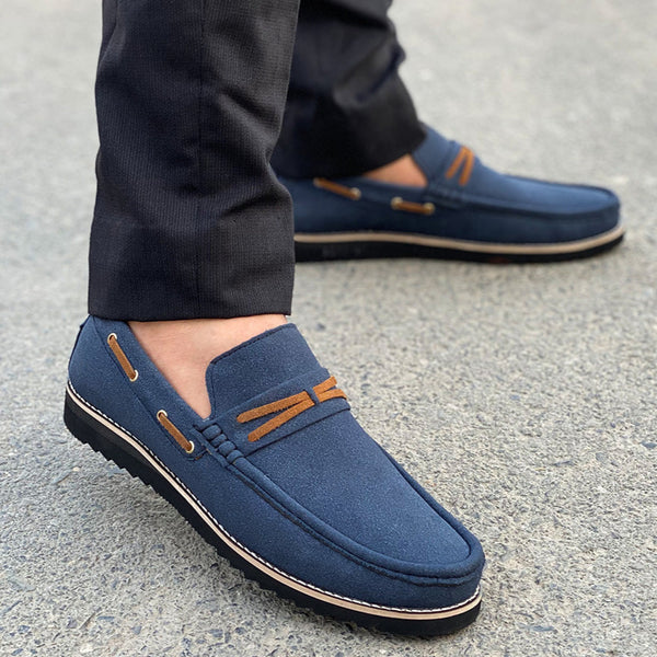 Hedgez Hand-made High Sole Suede Blue - 9219