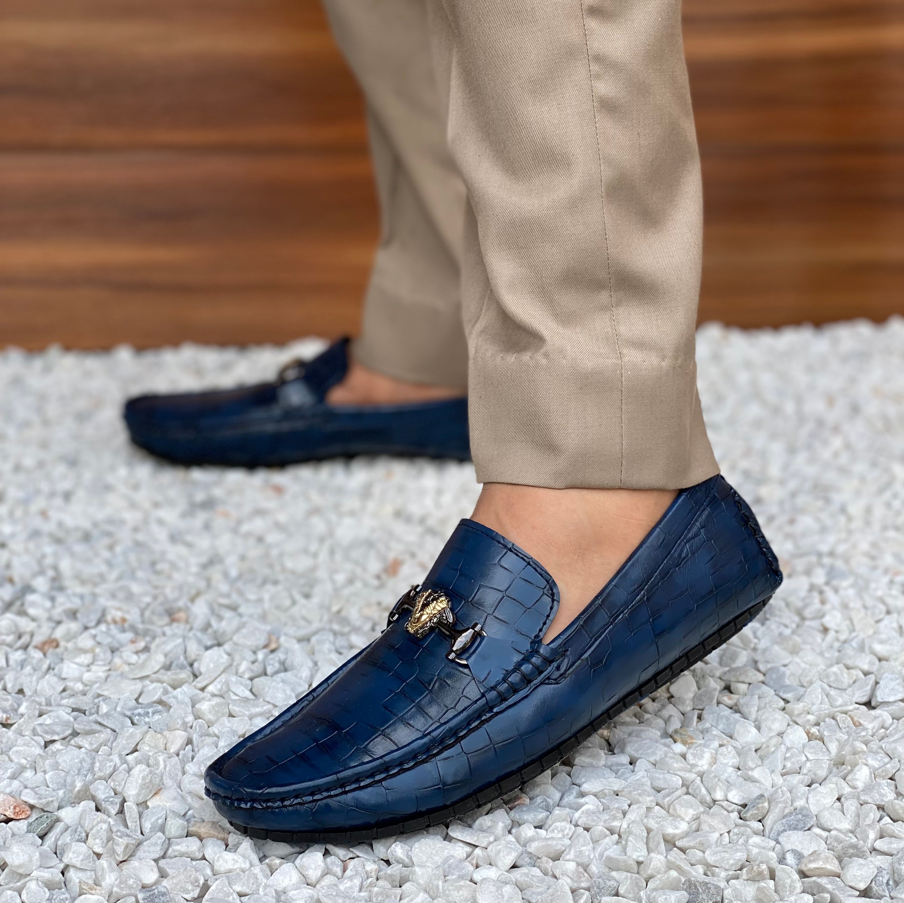 Hedgez Croc Blue Casual Loafer-8052