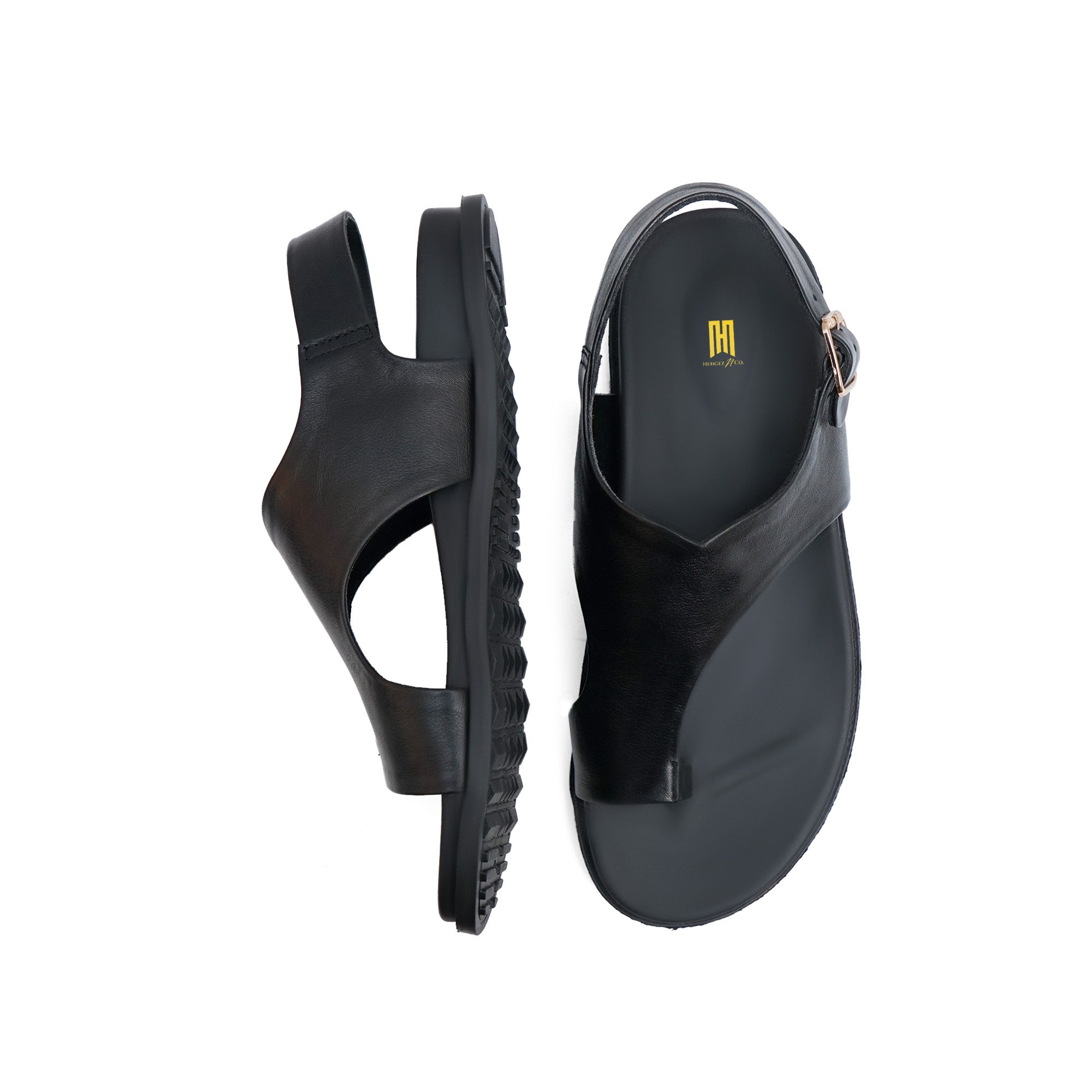 Hedgez Premium Leather Sandal Odrog Black- 1029