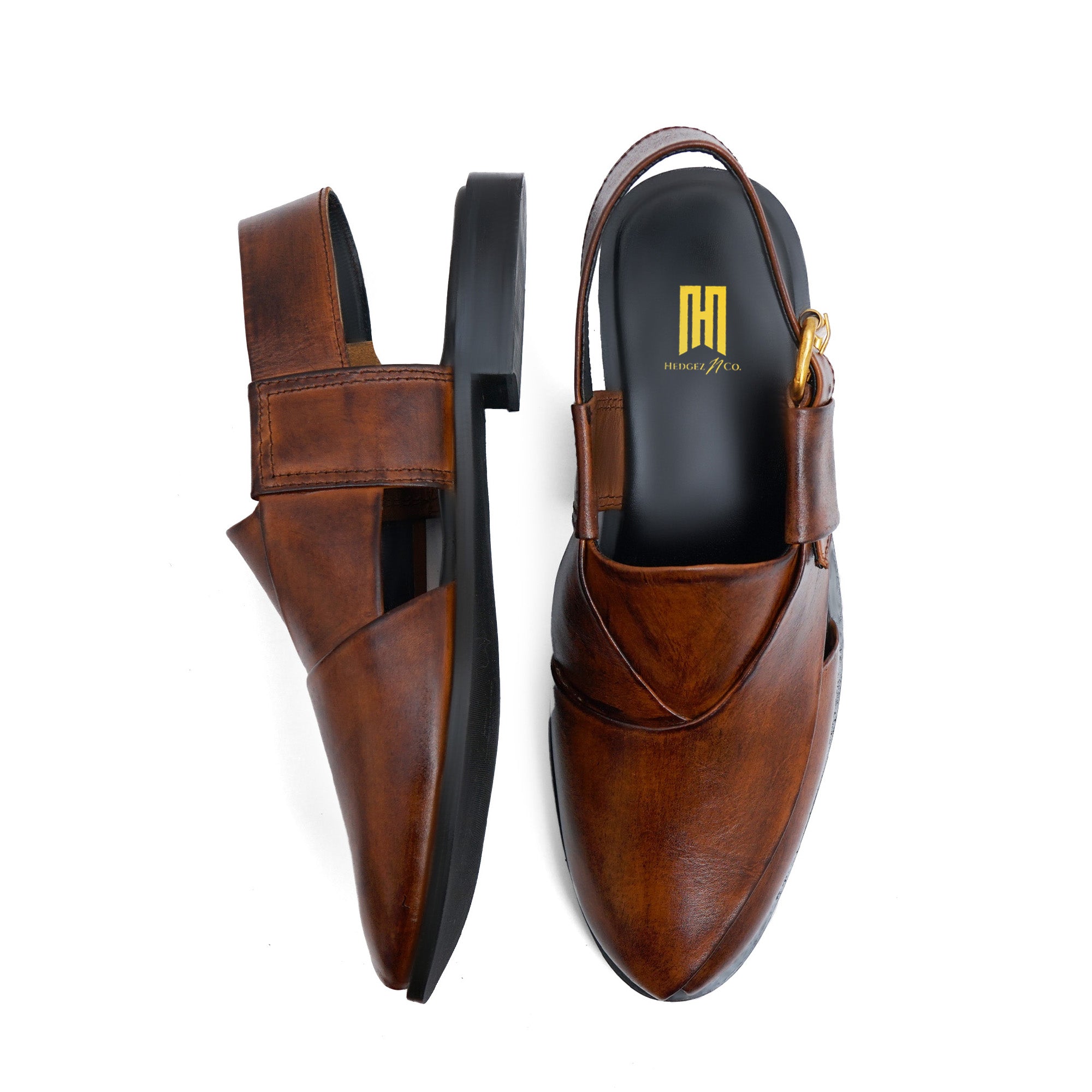 Hedgez Premium Leather Peshawari Toned Sandal- 329