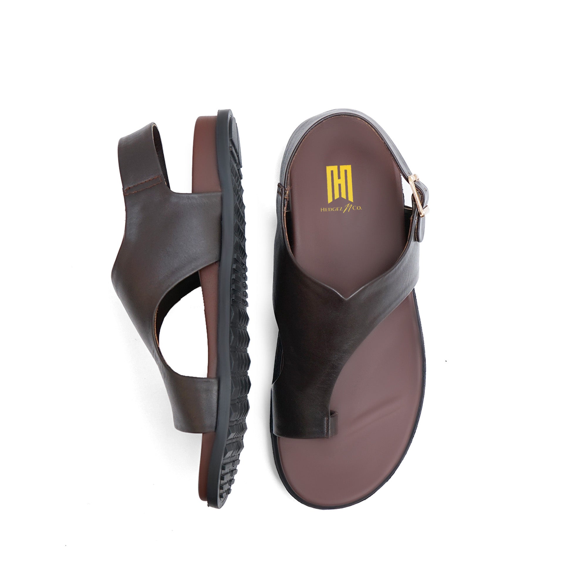 Hedgez Pure Leather Sandal Odrog Brown- 1028