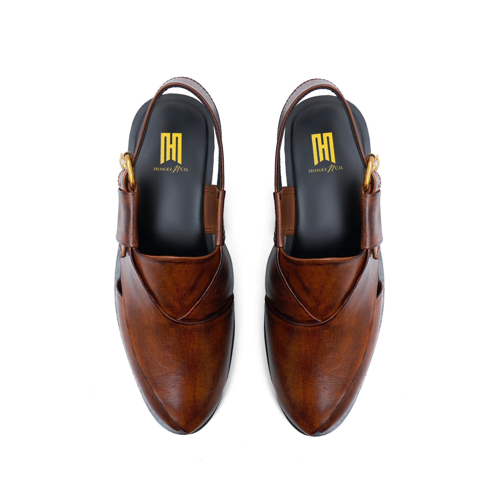 Hedgez Premium Leather Peshawari Toned Sandal- 329