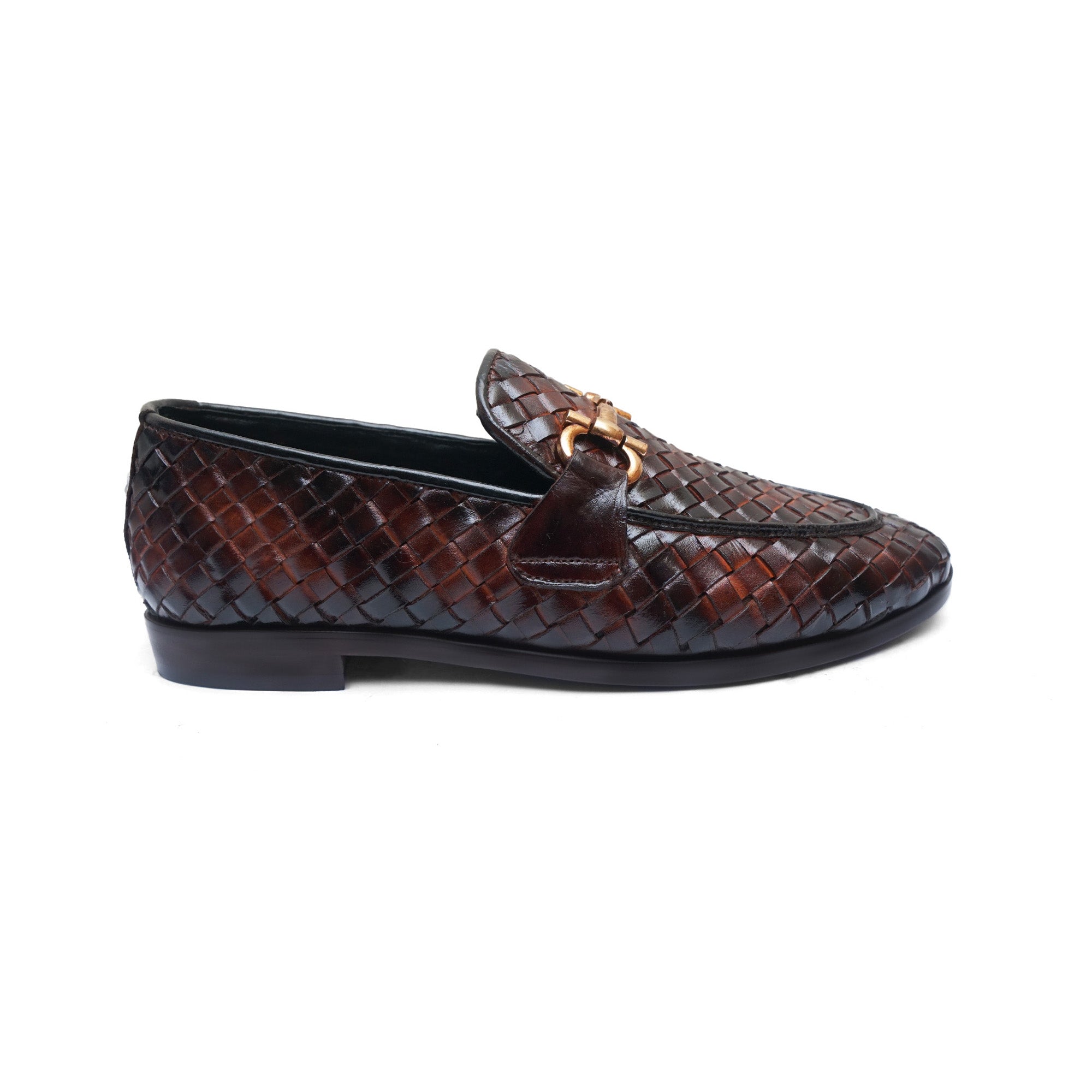 Hedgez Premium Leather Woven Bees Formel Shoe-168