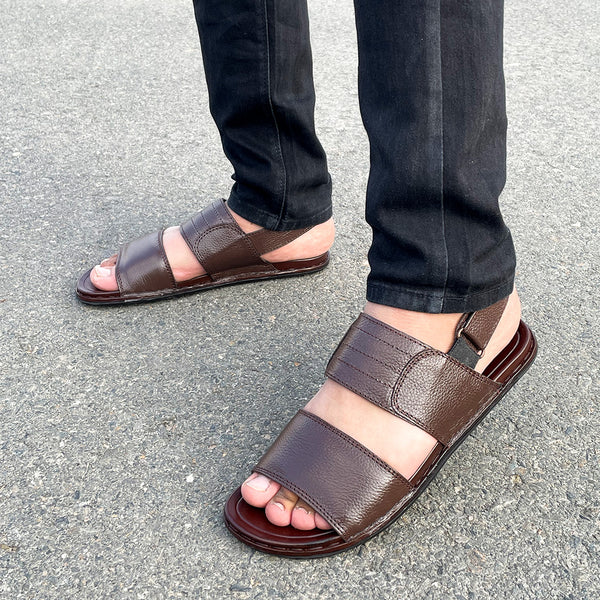 Hedgez Premium Leather Mozgana Sandal Brown- 1030