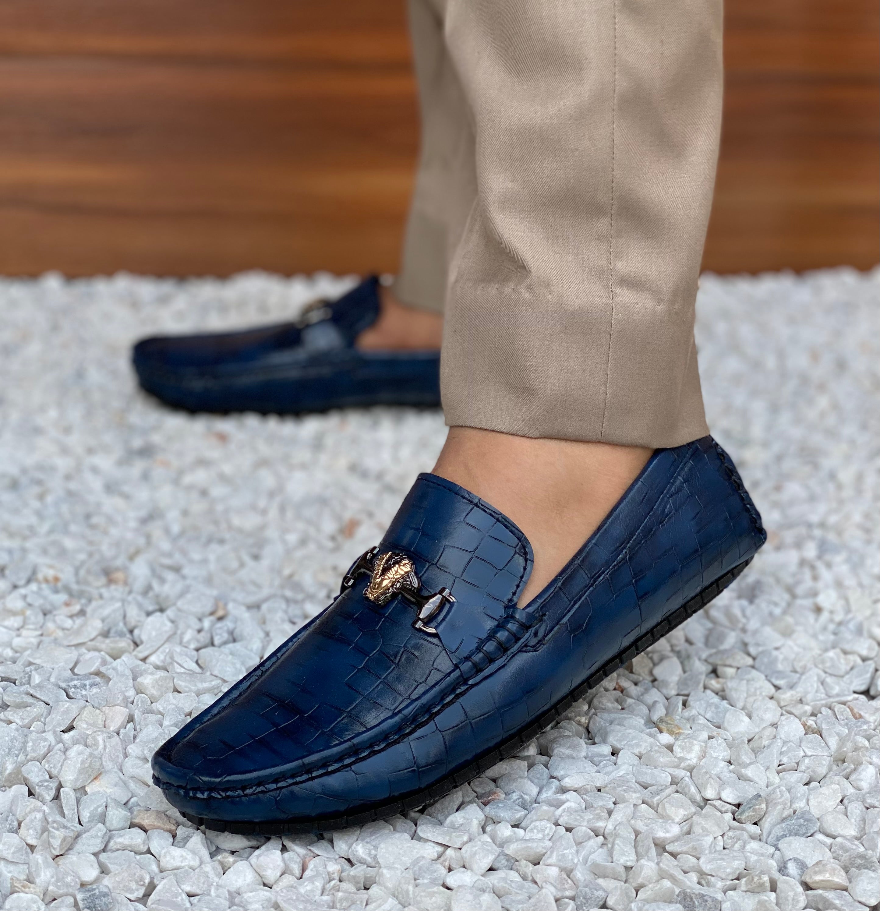 Hedgez Croc Blue Casual Loafer-8052