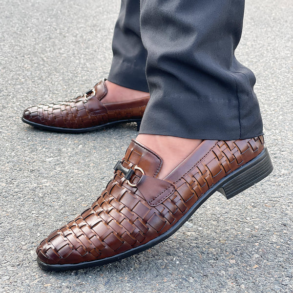 Hedgez Handmade Brown Woven Miz Shoe - 462 WL