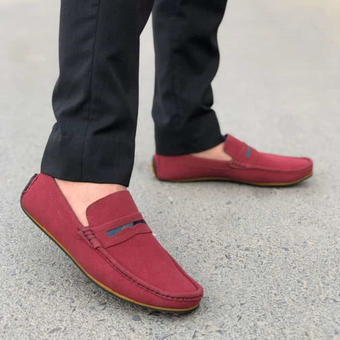 Hedgez Hand Stitch Suede Penny Loafer-8036