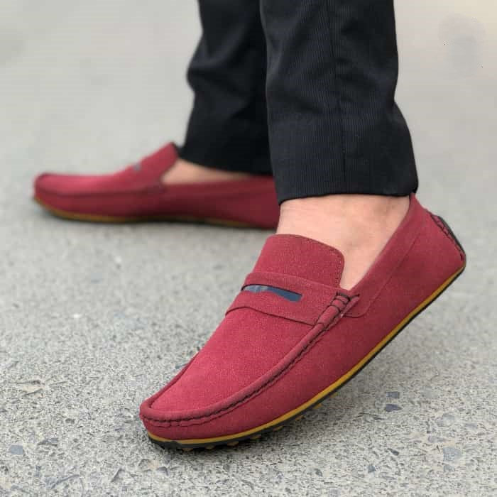 Hedgez Hand Stitch Suede Penny Loafer-8036