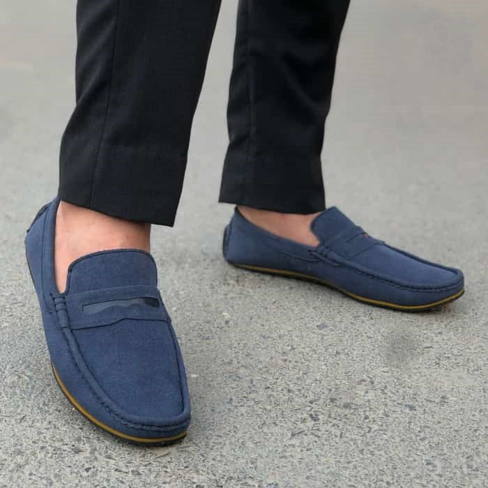 Hedgez Hand Stitch Suede Penny Loafer-8037