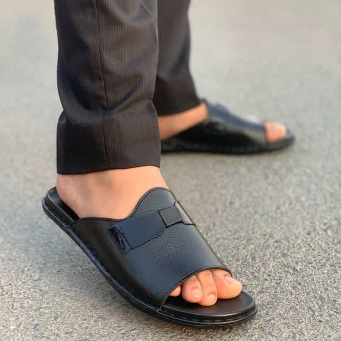 Hedgez Handmade Black Tie Slipper-CH20