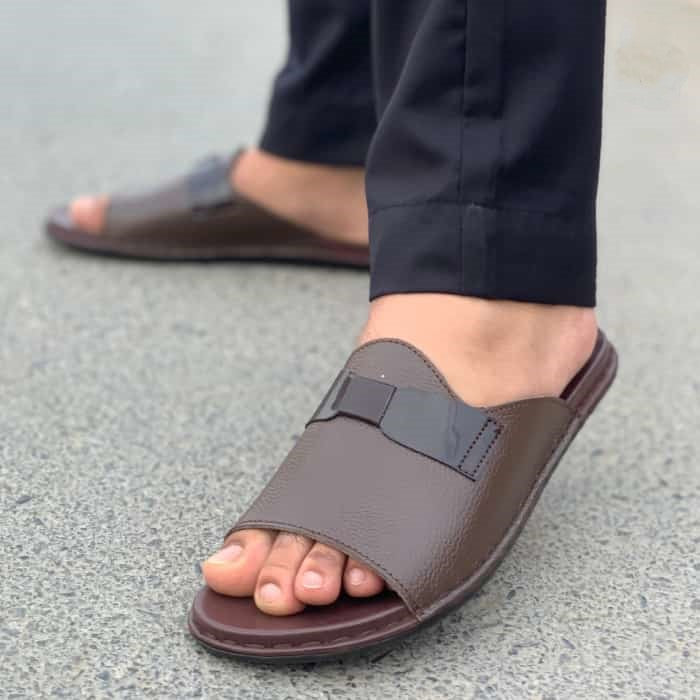 Hedgez Handmade Brown Tie Slipper-CH16