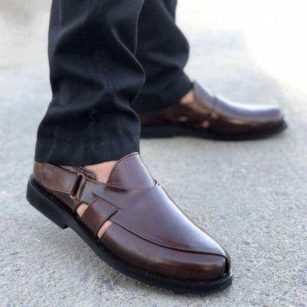 Hedgez Premium Leather Handmade Astro Brown Sandal-318