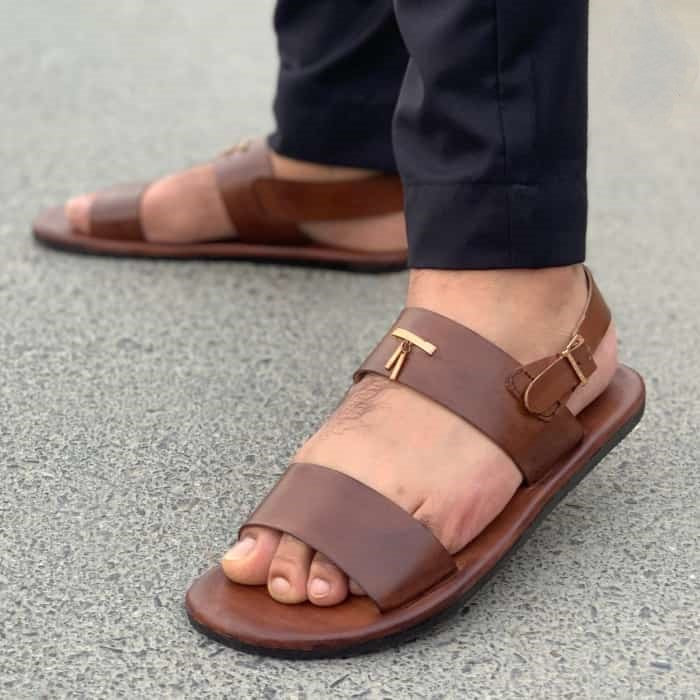 Hedgez Pure Leather Handmade Texture Sandal-SD1004