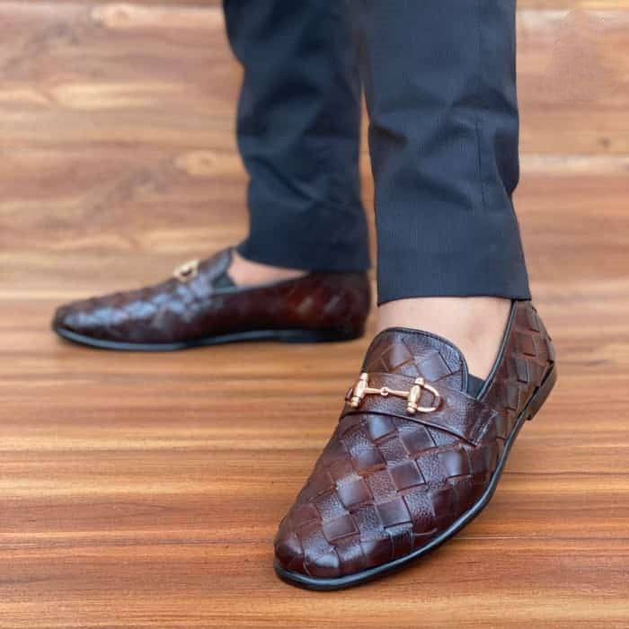 Hedgez Pure Leather Handmade Formel Woven Brown-138