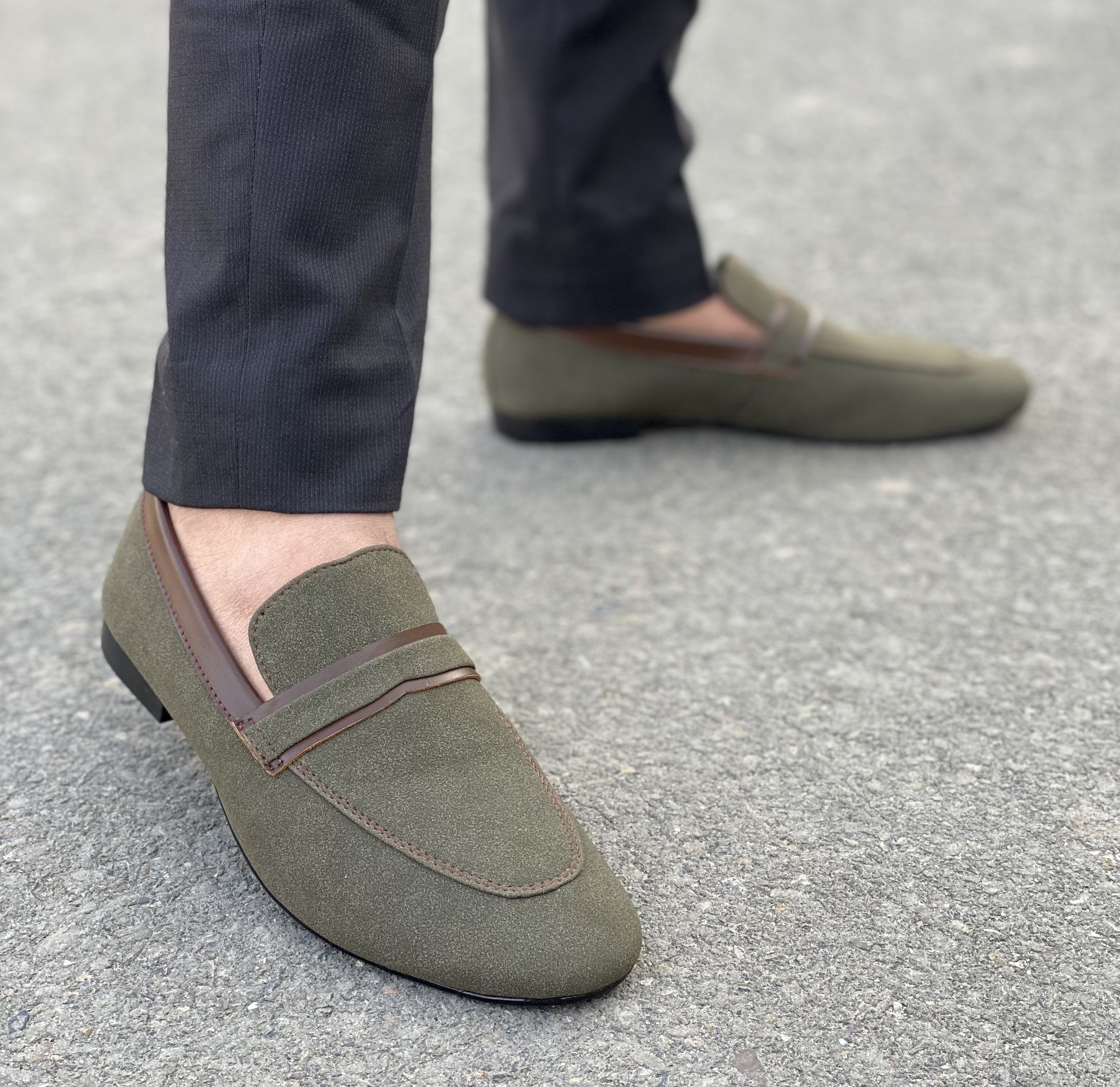 Hedgez Hand-made Suede Green Formel Shoe-9237