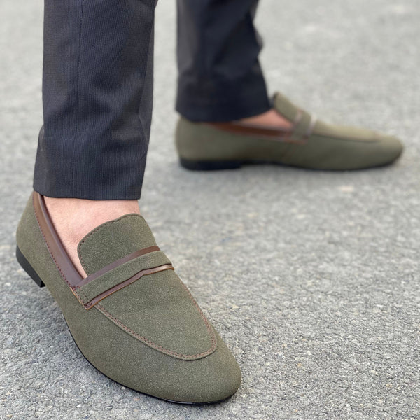 Hedgez Hand-made Suede Green Formel Shoe  9237